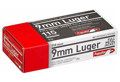 AGUILA 9MM LUGER 115GRAIN FMJ-RN 50ROUNDS