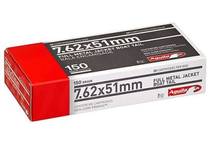 AGUILA 7.62X51 NATO 150GRAIN FMJ-BT  20ROUNDS