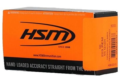 HSM RMFG .223 REMINGTON  55 GRAIN  HORNADY VMAX  50 ROUNDS