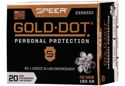 SPEER GOLD DOT .40 S&W 180GRAIN GDHP 20ROUNDS