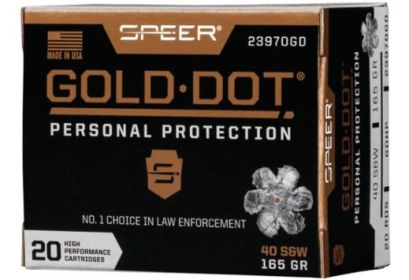 SPEER GOLD DOT .40 S&W 165GRAIN GDHP 20ROUNDS