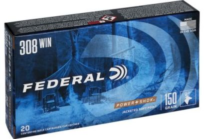 FEDERAL POWER-SHOK .308 WINCHESTER(7.62X51 NATO) 150GRAIN 20ROUNDS