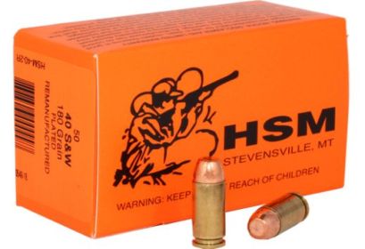HSM RMFG .40 S&W 180GRAIN PLATED  50ROUNDS
