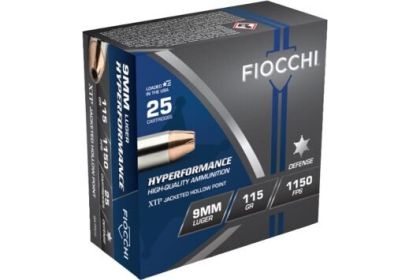 FIOCCHI 9MM LUGER 115GRAIN XTP-HP 25ROUNDS