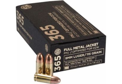 SIG 365 9MM LUGER 115GRAIN FMJ 50ROUNDS