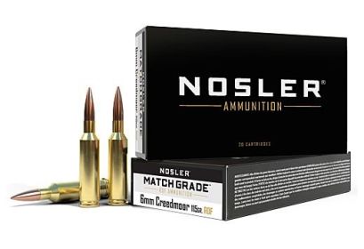 NOSLER MATCH GRADE 6MM CREEDMOOR 115 GRAIN 20 ROUNDS