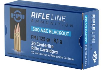 PPU .300 AAC BLACKOUT 125GRAIN FMJ 20ROUNDS