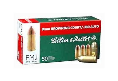 S&B .380 ACP 92GRAIN FMJ-RN  50ROUNDS