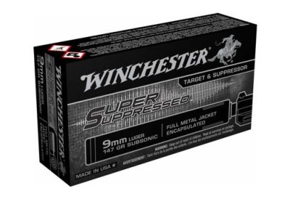 WINCHESTER SUPER SUPRESSED 9MM LUGER 147GRAIN 50ROUNDS