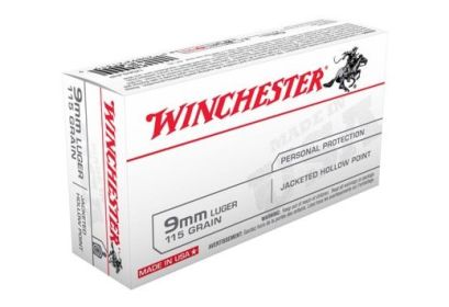 WINCHESTER USA 9MM LUGER 115 GRAIN 50 ROUNDS
