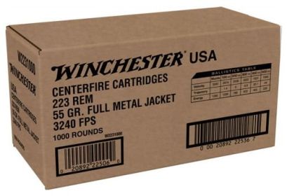 WINCHESTER USA  223 REM CASE LOT 1000 ROUNDS 55 GRAIN