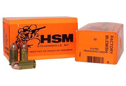 HSM RMFG .357 SIG 124GRAIN BRASS PLATED 50ROUNDS