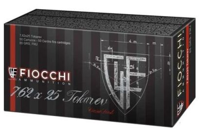 FIOCCHI 7.62X25 TOKAREV 85 GRAIN FMJ  50 ROUNDS