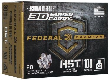 FEDERAL AMMUNITION HST 30 SUPER CARRY 100GRAIN JHP 20 ROUNDS